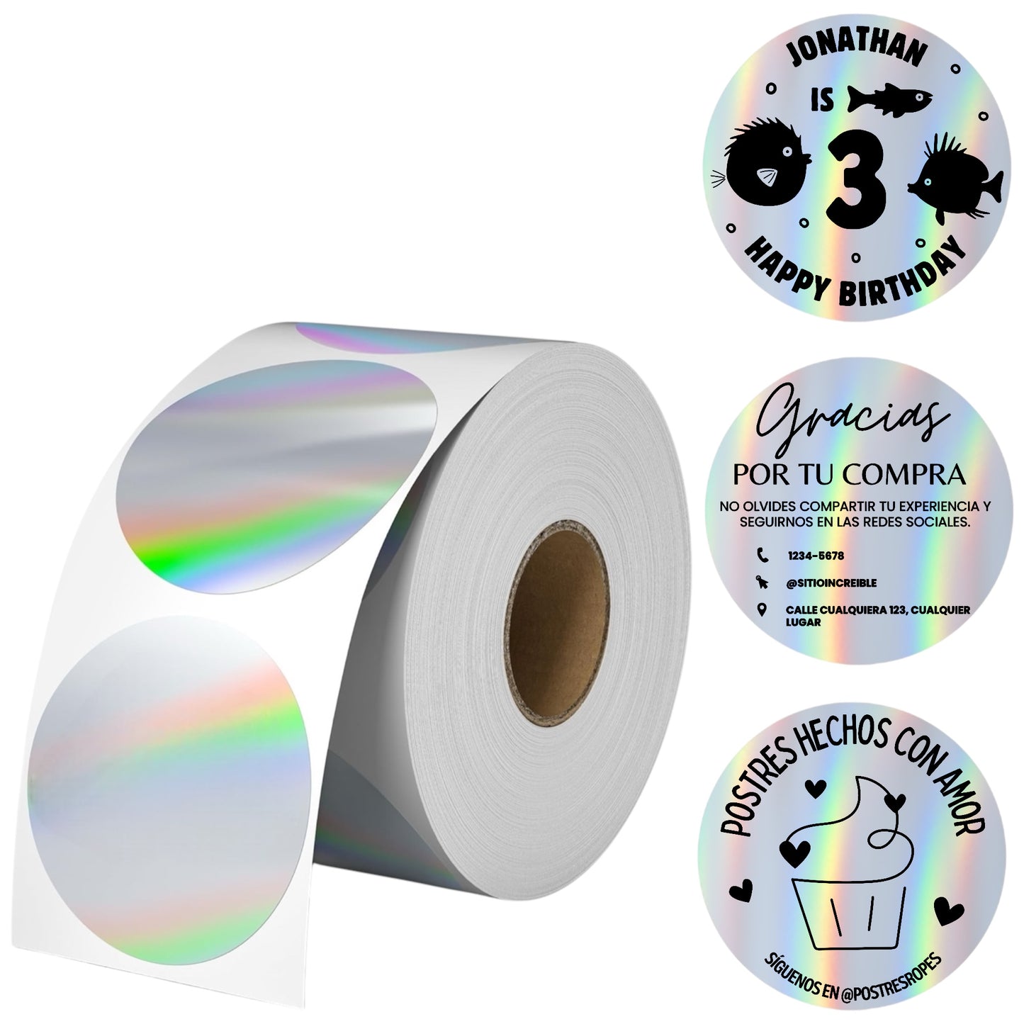 Stickers Holografico Redondo Personalizados a Tu Estilo 2”