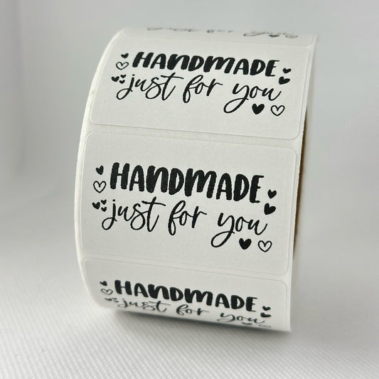 Handmade just for you stickers labels 2"