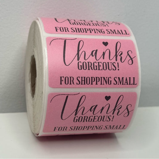 Thanks Gorgeous for shopping small sticker label 2"
