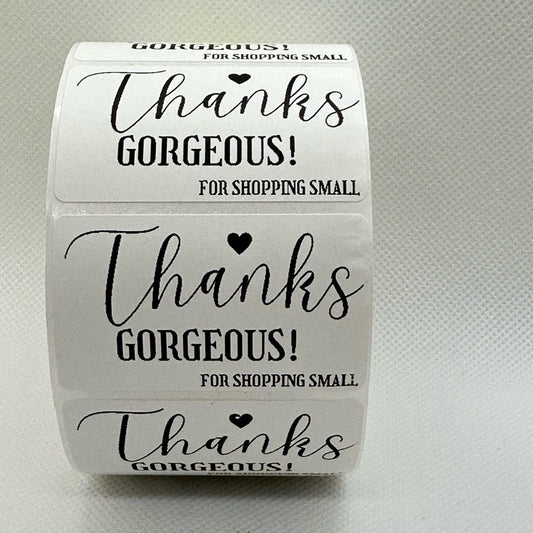 Thanks Gorgeous 2" Stickers labels
