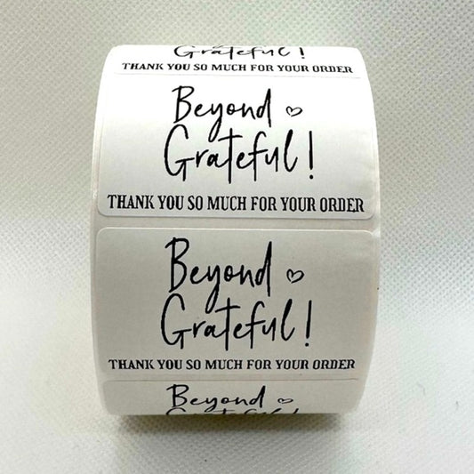 Beyond grateful thank you sticker 2"