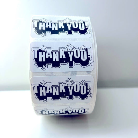 Thank you sticker label roll 2"